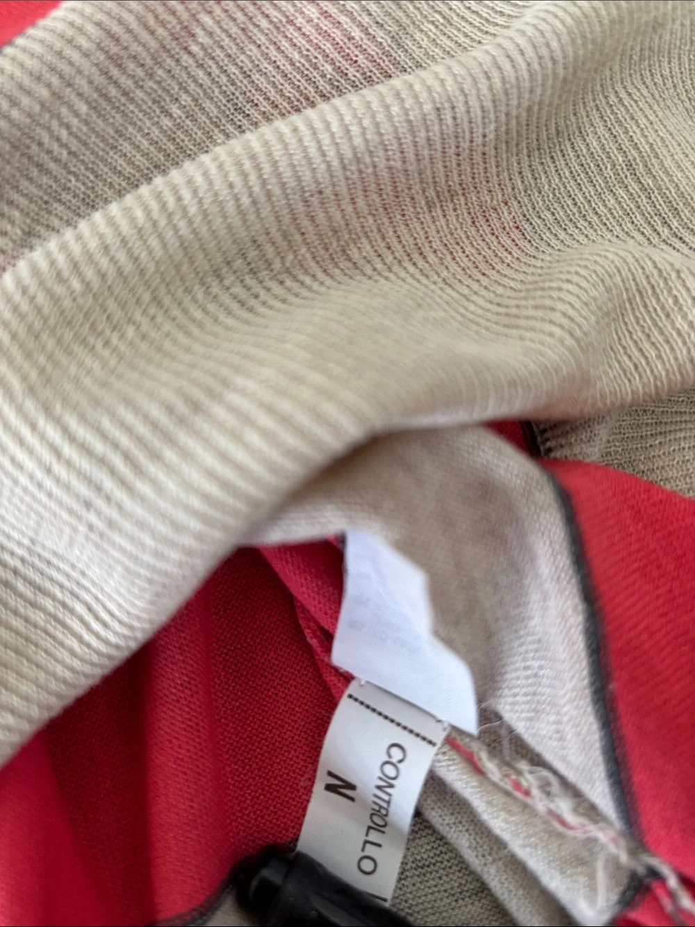 Brunello Cucinelli Striped Red and Beige Button-Front Cardigan - Picture 5 of 9